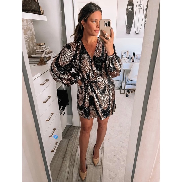 Buddy Love | Sequin Wrap Dress. - Picture 4 of 10